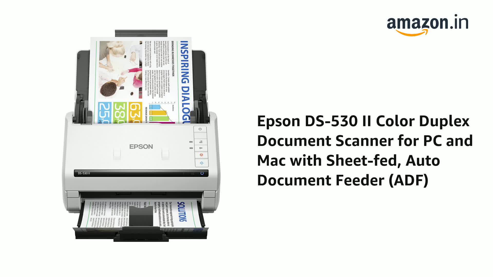 Epson DS-530 II Color Duplex Document Scanner for PC and Mac with